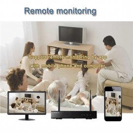 720P Wireless Home Security Camera Monitor NVR Network Remote Monitoring Set