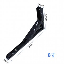 Left steel triangle bracket stainless steel movable bracket folding wall partition bracket bracket spring folding bracket black folding bracket 12 inches