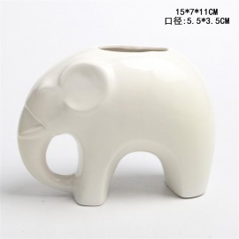 Animal cartoon shape white lubao succulent plant elephant furnishing ceramic handmade tabletop pot zakka lubao elephant