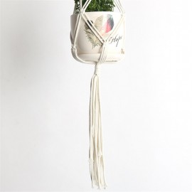 Cotton red flower net pocket in hand-woven garden flower pot