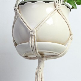 Horticulture afforestation flowerpot hand woven cotton hemp rope hanging net all woven cotton to turn the flower money