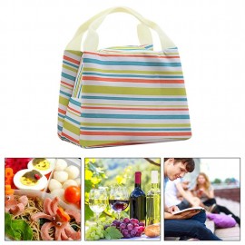 Striped Aluminum Foil Warm Keeping Lunch Box Bag Thermal Insulation Bag Tote