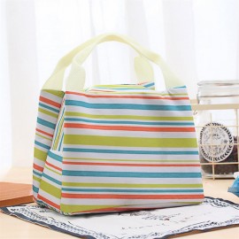 Striped Aluminum Foil Warm Keeping Lunch Box Bag Thermal Insulation Bag Tote