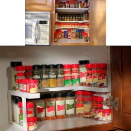 Adjustable Double Layers Spicy Shelf Kitchen Spice Organizer Storage Rack